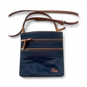 Dooney & Bourke Navy and Brown Crossbody Bag